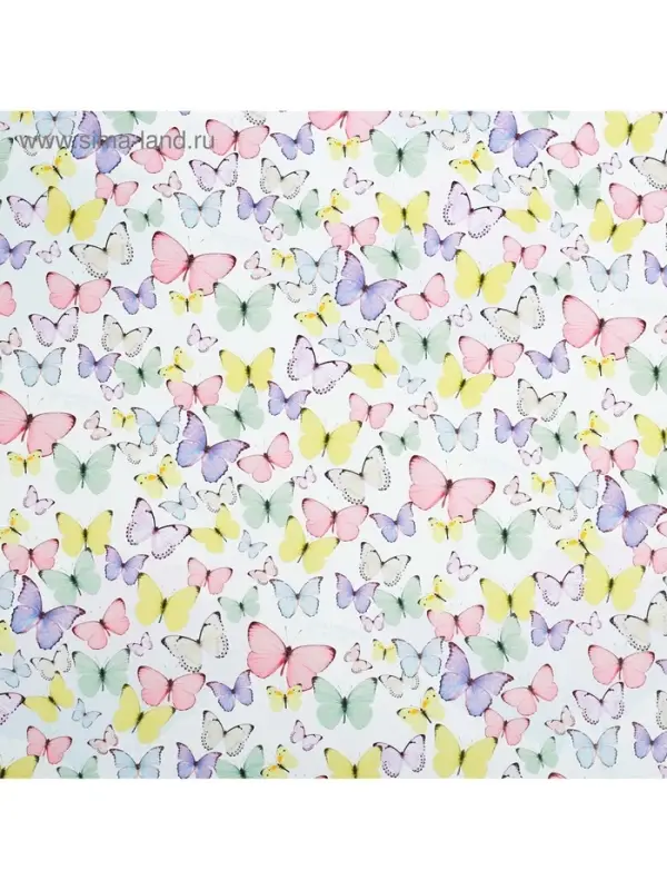 Бумага упаковочная глянцевая &laquo;Светлые бабочки&raquo;, 70 х 100 см