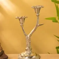 Подсвечник на 2 свечи &laquo;Дуэт&raquo;, 12&times;15&times;29 см, алюминий