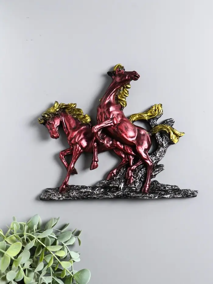 Панно "Две лошади" 22х19х4 см