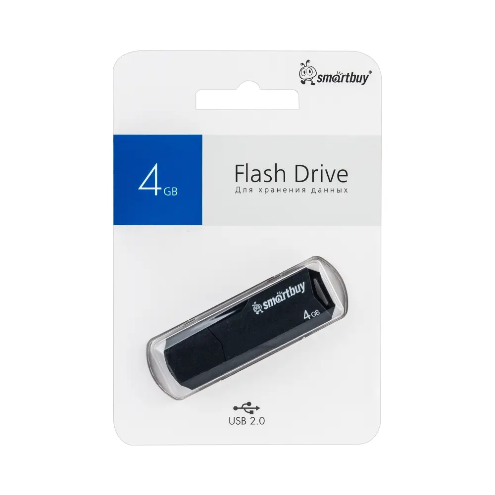 USB накопитель 4 GB Smart Buy Clue Black