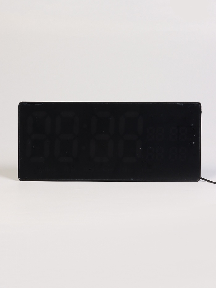 Часы электронные настенные, календарь и термометр, 36.2 х 15.5 см, белые цифры 10 х 4.5 см   1076627