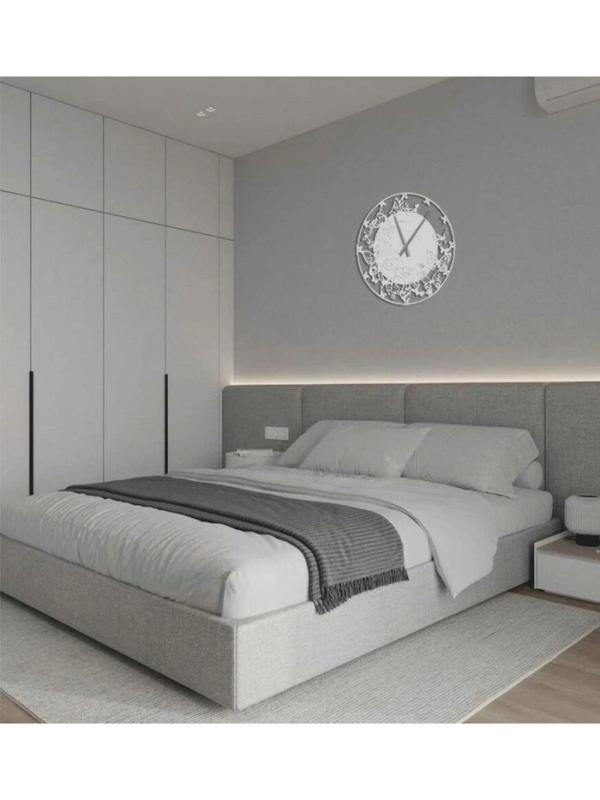 Часы настенные "Farfalle", бабочки, интерьерные, плавный ход, d-33,5 см, белые