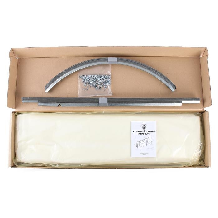 Парник, длина 5 м, оцинкованный профиль из 5 дуг, спанбонд 65 г/м², «Агрощит» Парник, длина 5 м, оцинкованный профиль из 5 дуг, спанбонд 65 г/м², «Агрощит»