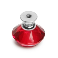 Ручка-кнопка CAPPIO "Алмаз", цвет красный, стеклянная, d=30 мм, 8 шт.