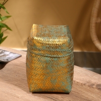 Корзинка плетеная "Голден" 16х16х23 см, голубой