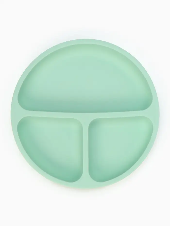 Тарелка детская секционная с ложкой и вилкой, 3 секции, бирюзовый, Mum&Baby