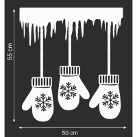 Наклейка декоративная для окон "Варежки" 50х55 см