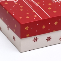 Новый год. Коробка подарочная новогодняя складная, "Изысканность", 16,5 х 12,5 х 5,2 см