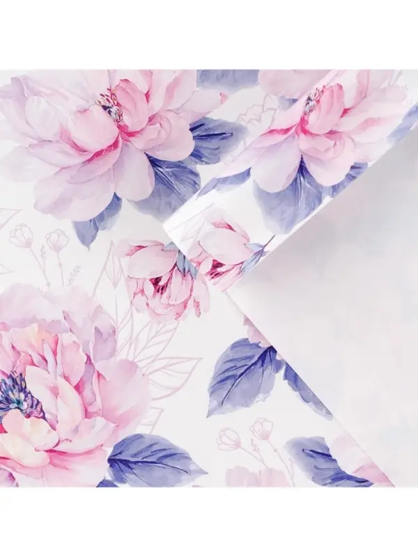 Бумага упаковочная глянцевая &laquo;Нежные цветы&raquo;, 70 х 100 см