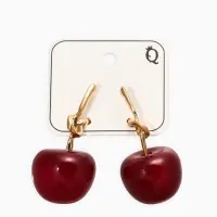 Серьги "Вишня" узел, цвет бордовый в золоте