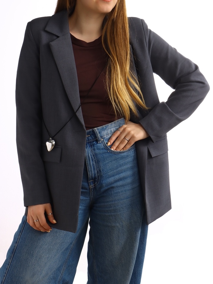 Портупея с кулоном &laquo;Сердечко&raquo; гладкое, трансформер, цвет серебро, 150 см