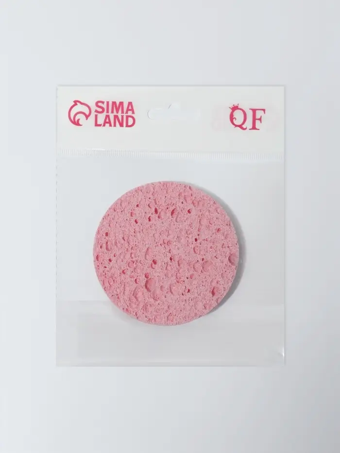 Спонж для умывания, d=8 см, розовый