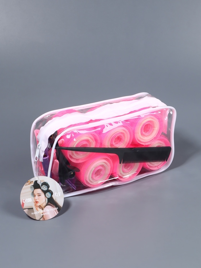 Набор для завивки волос, 37 предметов: бигуди - 24 шт., зажимы - 12 шт., расчёска, цвет МИКС