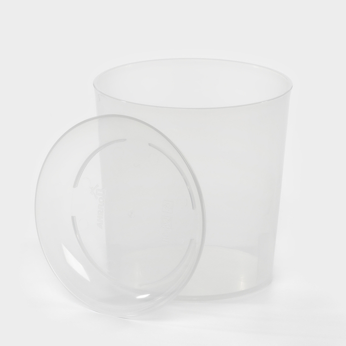 Горшок для орхидей с поддоном Доляна, 1,6 л, пластиковый, прозрачный