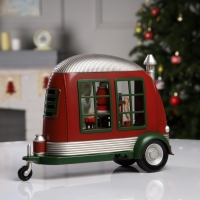 Светодиодная фигура &laquo;Мастерская Санты на колёсах&raquo; 28.5 &times; 17.5 &times; 10.5 см, пластик, батарейки ААх3 (не в комплекте), USB, свечение тёплое белое