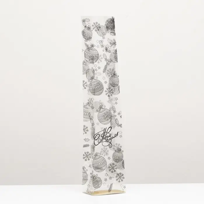 Пакет подарочный новогодний с жёстким дном 11&times;7&times;53 см