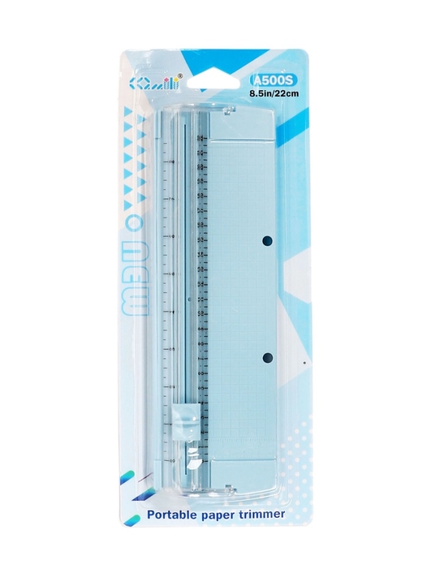 Резак для бумаги роликовый А5, до 3 листов, безопасное, цвет голубой Резак для бумаги роликовый А5, до 3 листов, безопасное, цвет голубой