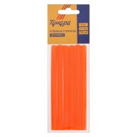 Клеевые стержни ТУНДРА, 7 х 100 мм, оранжевые, 6 шт.
