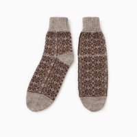 Носки женские новогодние, цвет серый/коричневый, 23-25 Носки женские новогодние, цвет серый/коричневый, 23-25