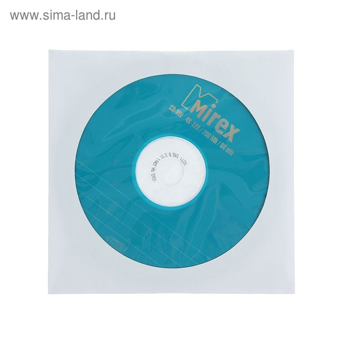 Диск CD-RW Mirex, 4-12x, 700 Мб, конверт, 1 шт