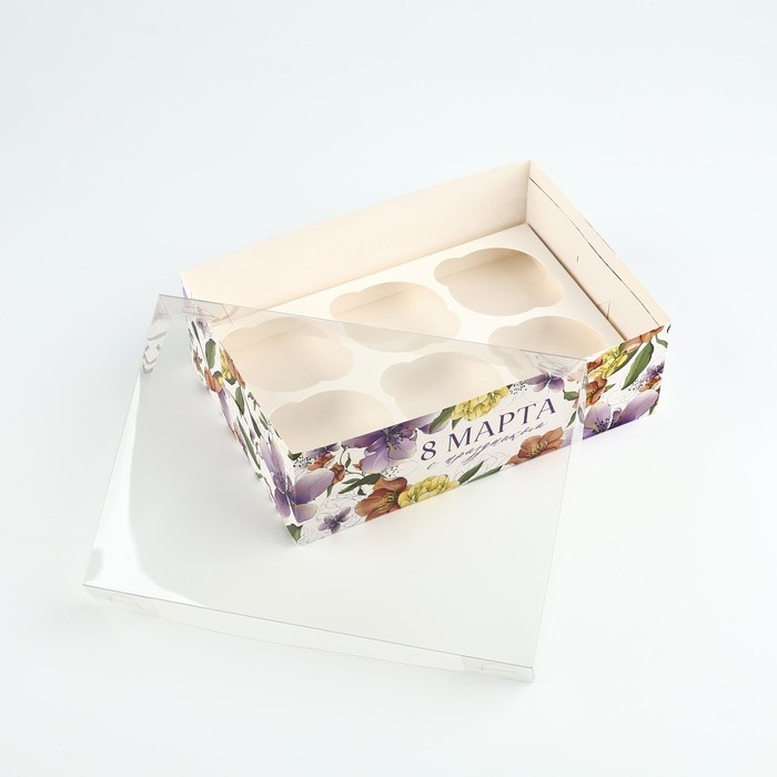 Коробка для капкейка &laquo;Ирисы&raquo;, 23 х 16 х 7.5 см