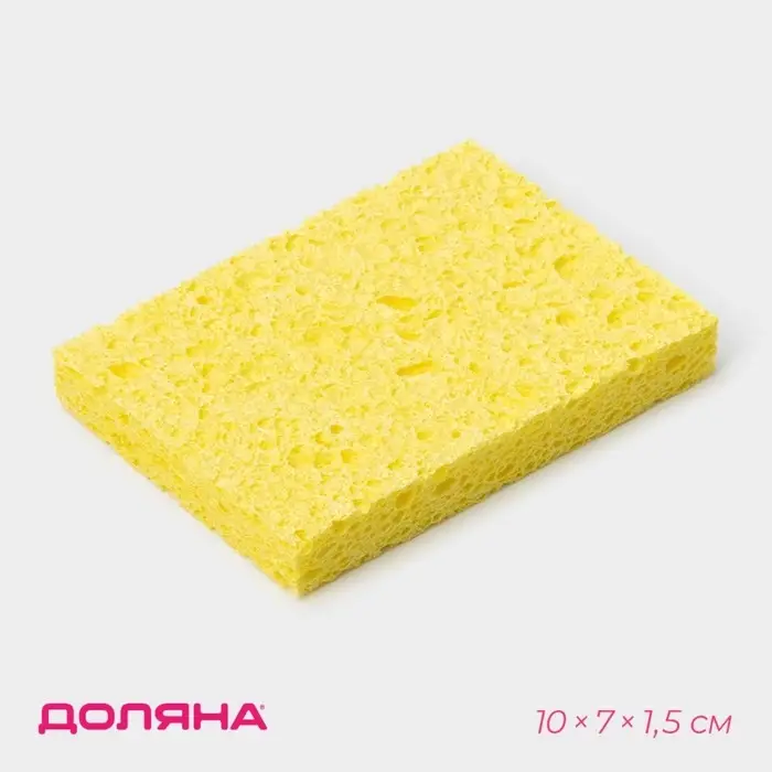 Губка для посуды целлюлозная Доляна, 10&times;1.5&times;7 см