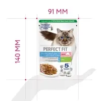 Влажный корм для кошек Perfect Fit "Красивая шерсть, здоровая кожа", 75 г, лосось, пауч