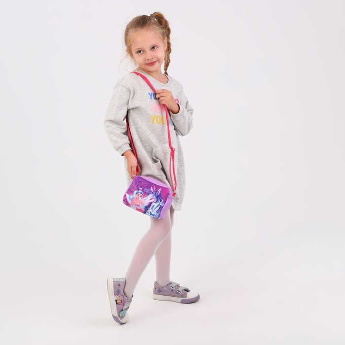 Сумка детская &laquo;Единорог и фея&raquo; из эко-кожи, на ремешке, 15х12х3 см