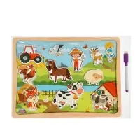 Пазлы для малышей "Ферма" цветные липучки