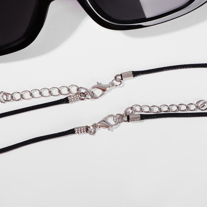 Кулоны &laquo;Неразлучники&raquo; цветок и сердце, цвет чёрный на чёрном шнурке, 45 см