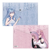 Папка-конверт на кнопке А4, 160 мкм, ErichKrause "Manga Girls", полупрозрачная, глянцевая, микс
