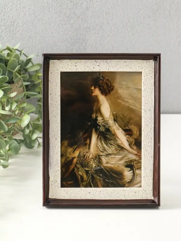 Фоторамка полистоун 13х18 см "Классика" под дерево 21,5х16,5х2,5 см