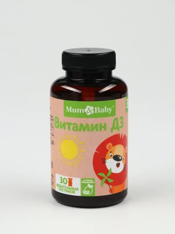 Витамин Д3 для детей Baby, вкус: апельсин, 30 пастилок
