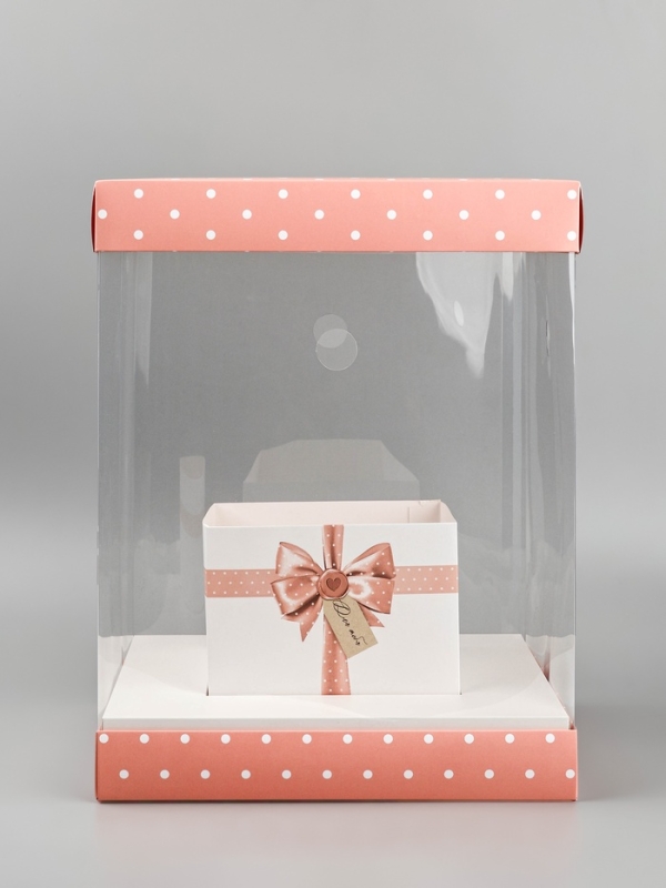 Коробка для цветов с вазой и PVC окнами складная «Для тебя», 23 х 30 х 23 см Коробка для цветов с вазой и PVC окнами складная «Для тебя», 23 х 30 х 23 см