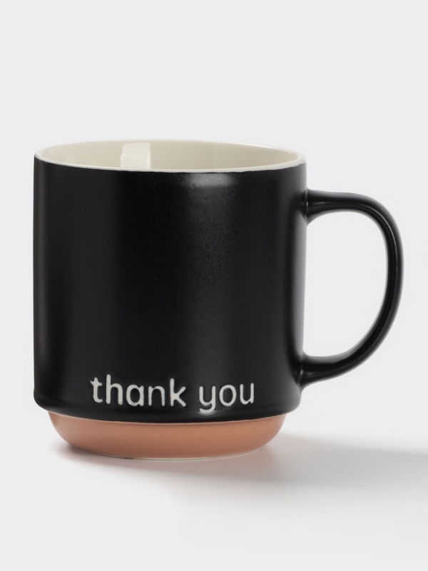 Кружка Доляна "Thank you" 12х9х10см, цвет черный