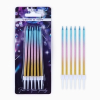 Свечи для торта &laquo;Make a wish&raquo;, 6 шт., 13 х 0,5 см