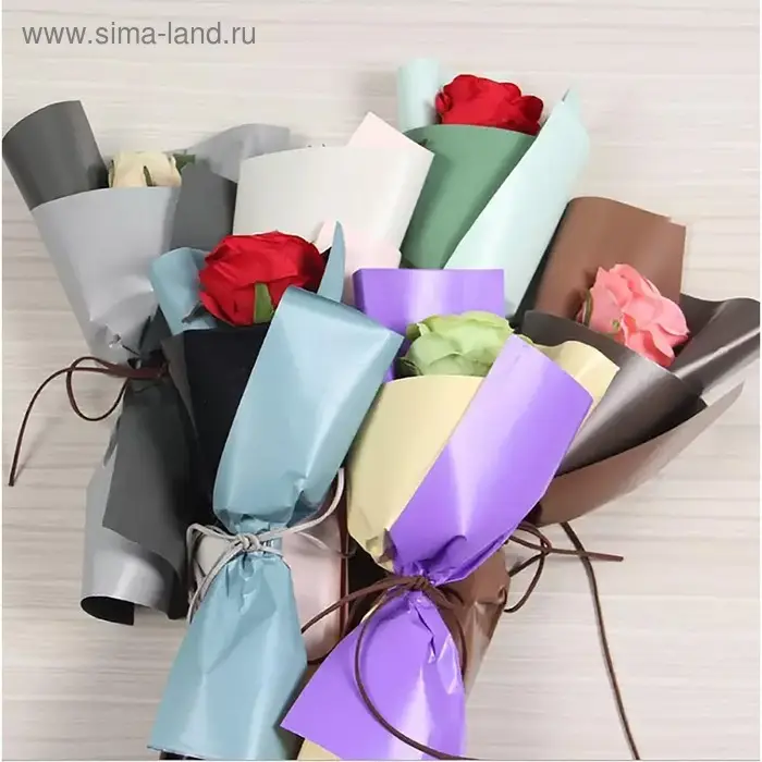 Плёнка для цветов и подарков "Серо-зеленая", 57 х 57 &plusmn;5% см