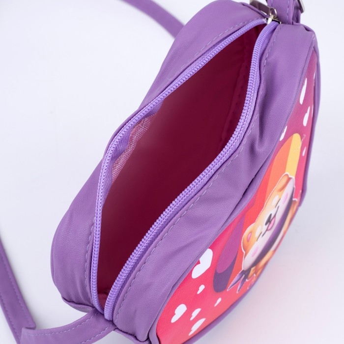 Сумка детская для девочки &laquo;Собачка&raquo;, сиреневая, 19&times;17&times;5 см