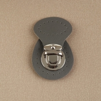 Застёжка для сумки, пришивная, 6 &times; 4 см, цвет серый/серебряный