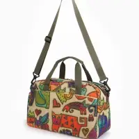 Сумка дорожная на молнии, наружные карманы, длинный ремень, разноцветная