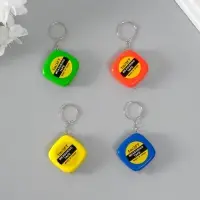 Рулетка-брелок для ключей на кольце &laquo;Эксперт&raquo;, 1 метр, 3.5&times;3.5 см, МИКС