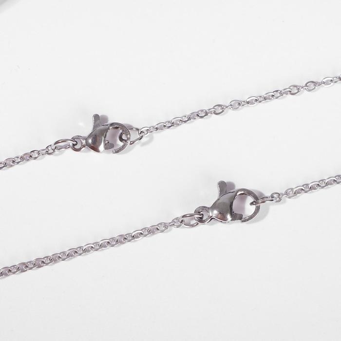 Кулоны &laquo;Неразлучники&raquo; волк и волчица, цвет серебро, 45 см