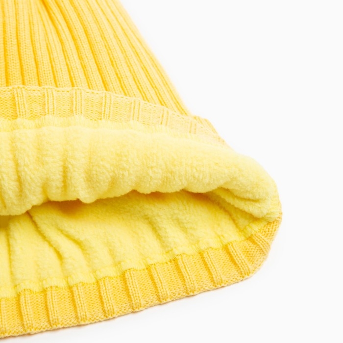 Шапка детская MINAKU с отворотом р-р 56-58, цв.жёлтый Шапка детская MINAKU с отворотом р-р 56-58, цв.жёлтый