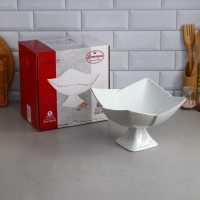 Салатник &laquo;Тюльпан&raquo;, с подставкой, 2 л, золотая обводка, фарфор, Иран