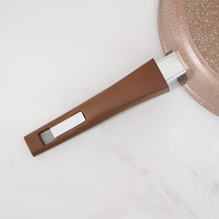 Сковорода &laquo;Гранит Brown&raquo;, d=26 см, антипригарное покрытие, съёмная ручка, цвет МИКС