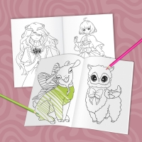 Набор &laquo;Очень милые раскраски&raquo;, А5, 2 шт. по 16 стр., Аниме