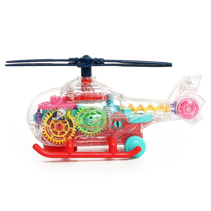 Вертолет &laquo;Шестерёнки&raquo;, свет и звук, работает от батареек