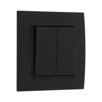 Выключатель проходной TOT Elegant, 10 А, 2 кл., скрытый, черный Выключатель проходной TOT Elegant, 10 А, 2 кл., скрытый, черный