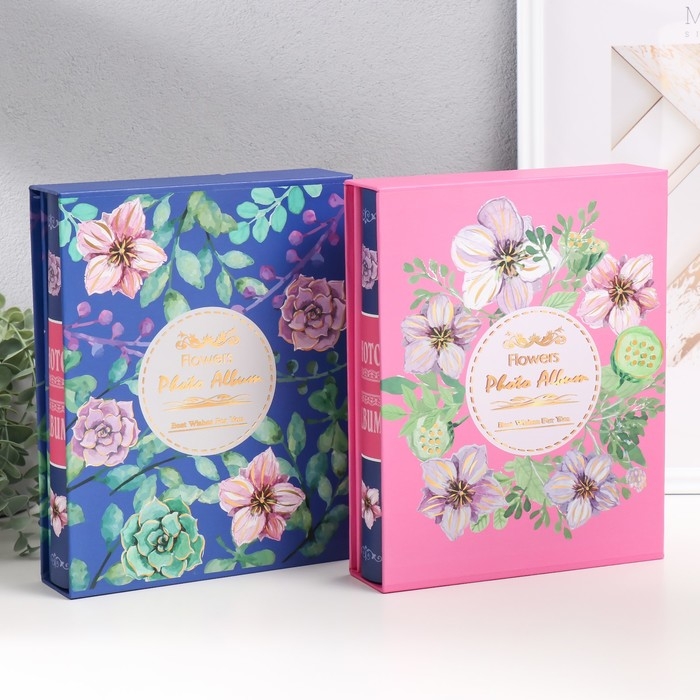 Фотоальбом на 100 фото 10х15 см "Лесные цветы" в коробке МИКС 26,5х21х5,3 см