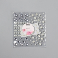 Стразы и жемчуг самоклеящиеся &laquo;Ассорти&raquo;, фигурные, 125 шт на листе, цвет серебряный